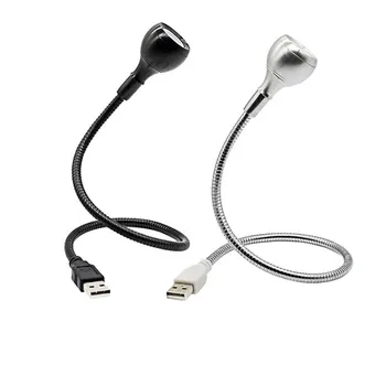 USB operat 3W Led lumină de carte gât Flexibil lampă Portabilă Alb sau Alb Cald iluminat Metal pentru PC,laptop, notebook