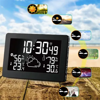 Protmex PT3378A Ceas Deșteptător Wireless Stația Meteo Temperatura Senzorului de Umiditate-Display LCD Prognoza Meteo Ceas În/în aer liber