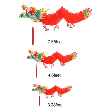 Fierbinte 3D Dragon Chinezesc Anul Nou Ghirlanda Agățat de Artă de Hârtie Ornament Cu Ciucure Tradiționale Norocos Banner Decor Acasă