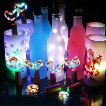 20 LED-uri Șir Lumina Sticla de Vin Lumini Plută de Crăciun DIY Șir de Lumini Pentru Petrecerea de Halloween Decor de Nunta