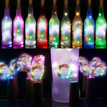 20 LED-uri Șir Lumina Sticla de Vin Lumini Plută de Crăciun DIY Șir de Lumini Pentru Petrecerea de Halloween Decor de Nunta