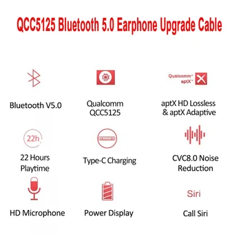 2020NEW Qualcomm QCC5125Chip Bluetooth 5.0 Cască Upgrade Cablu AptX-HD aptX Adaptive AAC Pentru MMCX 0.78 2PIN QDC ZSN IE80 A2DC