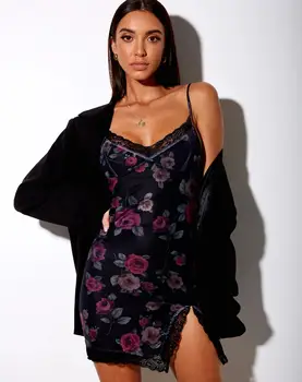 Nouă Femei Sexy Bodycon Imprimare Mini Rochie V-Gât Curea de Spaghete fără Mâneci Dantelă Asieta Tiv Split Cami Dress Party Club Vestidos