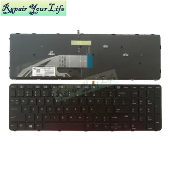 NE-limba engleză tastatura laptop pentru HP Probook 450 G3 455 G3 450 G4 470 G3 negru cu rama iluminata 837551-001 9Z.NCGBQ.301