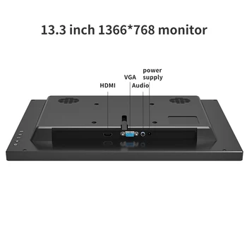 12 inch, 1366*768 LCD HD portabil Monitor de Calculator PC Display de 13.3 inch monitor ips Security Monitor Cu Boxe HDMI VGA USB