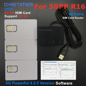 OYEITIMES 3PCS Programabile 5G NR 3GPP R16 ISIM Card 2FF/3FF/4FF Gol 5G ISIM Card +MCR3516 Cititor de Carduri+4.2.5 Personaliza Instrumente