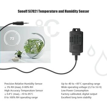 SI7021 rezistent la apa Temperatura Umiditate de Monitorizare Smart Senzor Sonda Pentru DIY Smart Switch Wireless APP Control de la Distanță