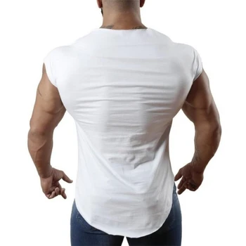 Brand de Fitness Bărbați Îmbrăcăminte de Vară 2021 Săli de sport Rezervor de Top Canotte Culturism tricou fără Mâneci Solid Musculare Vesta de sex masculin atlet