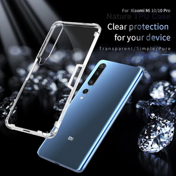 Pentru Xiaomi Mi 10 Pro Caz Nillkin Nature Limpede Transparent Moale Silicon TPU Capacul din Spate Pentru Xiaomi Mi 10