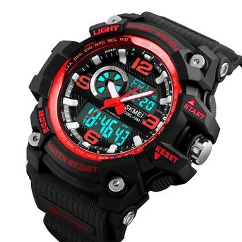SKMEI Brand de Lux Ceas Sport Barbati Militare Impermeabil Ceasuri Quartz Dual Display Cronograf Ceasuri Relogio Masculino