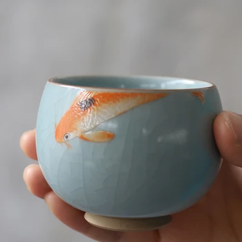 LUWU ceramice ceașcă de ceai de Pește de ceai din portelan cana de uz casnic chinez kung-fu cup drinkware