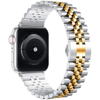 Cinci Margele din Oțel Inoxidabil Curea Pentru Apple Watch Seria 6/SE/5/4 42MM 44MM Înlocuire Bratara Pentru iwatch 3/2/1 38MM 40MM Trupa