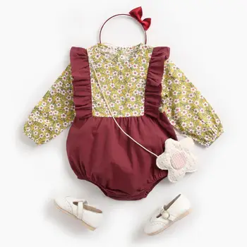 Sanlutoz Flori Prințesă Copil Fete Costume Mâneci Lungi Din Bumbac Pentru Copii Haine De Moda Copil Nou-Născut Bodysuit