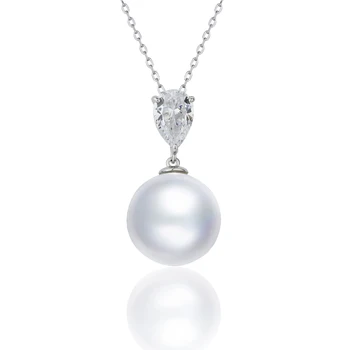 OEVAS 925 Sterling Silver Pearl Colier Pandantiv Pentru Femei Spumant Picătură de Apă Ridicat de Carbon Diamant de Mireasa Bijuterii Fine