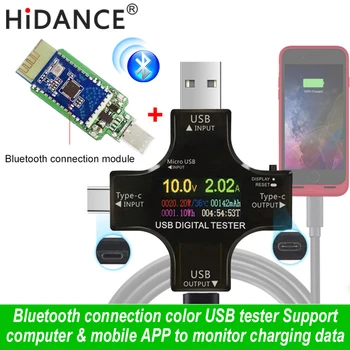 PD USB Culoare tester 12 în 1 DC voltmetru Digital tensiune de curent de Tip C metru amp ampermetru detector de banca de putere încărcător indicator