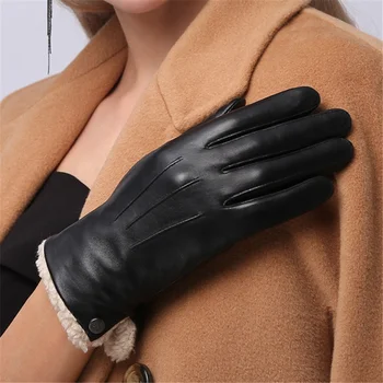 De înaltă Calitate din Piele pentru Femei Mănuși de Toamna Iarna Plus Catifea Moda Slim Mână de Cald Mănuși de piele de Oaie de sex Feminin NW181-55