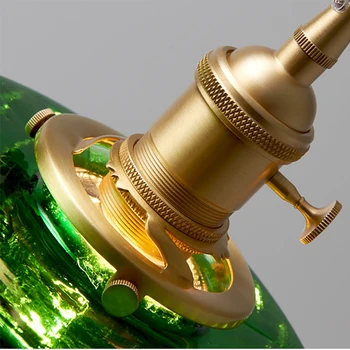 2020 Minimalist Japonez Sticlă Iluminat Candelabru De Personalitate Creatoare Decor Verde Led Lumini Agățat Candelabru De Alamă