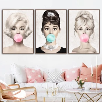 Marilyn Monroe Bubble Gum Panza Pictura Celebra Actrita Audrey Hepburn Postere Si Printuri Pictura Imagini Pentru Decor Acasă