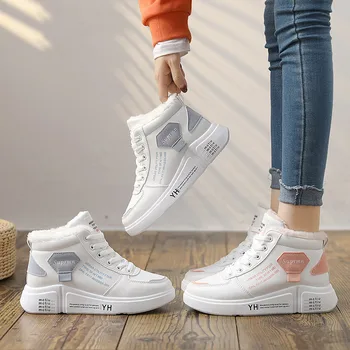 Bumbac Cizme Femei de Iarna Cald și Catifea Cizme de Zăpadă în 2020, Toate-meci de Pantofi pentru Femei Student Zăpadă Cizme Pantofi de Iarna