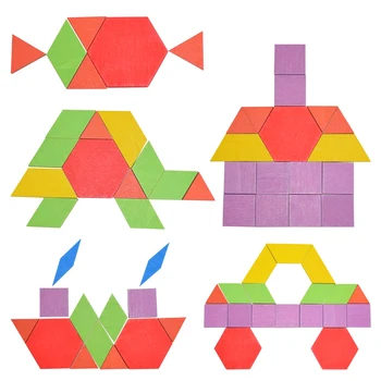 155pcs Creative Jocuri de Puzzle Montessori Jucării Educative Pentru Copii de Puzzle de Învățare în curs de Dezvoltare Jucarii din Lemn pentru Copii Cadouri