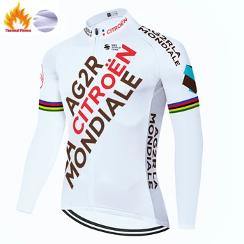 AG2R echipa de ciclism jersey 2021 Termică Iarna Fleece cald biciclete tricou bicicleta tricou barbati maneca lunga maiot ciclismo hombre