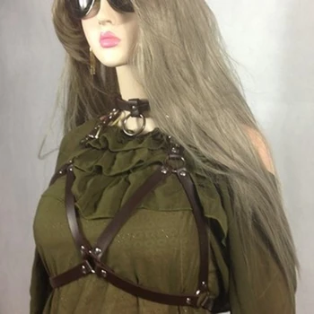 Colier pentru femei din piele cablaj caroserie centura robie cușcă gotic femei punk Goth moda bijuterii festival cosplay costum