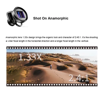 APEXEL 1.33 x Anamorphic Lens ecran Lat De 2,4:1 Filmul Obiectiv 4K HD Vlog film lentile cu telefon caz pentru iPhone smartphone-uri Samsung