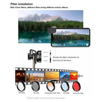 APEXEL 1.33 x Anamorphic Lens ecran Lat De 2,4:1 Filmul Obiectiv 4K HD Vlog film lentile cu telefon caz pentru iPhone smartphone-uri Samsung