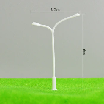 100buc 1:300 dublu cap scară lampa din plastic model de lampa model la scară strada lumina pentru modelul layout