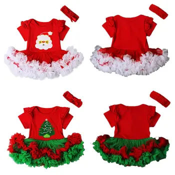 2017 Brand Nou de Crăciun pentru Copii Fete Dress Banda de Partid Tutu Costum Costum de Crăciun Minunat 2 buc Xmas Santa Haine