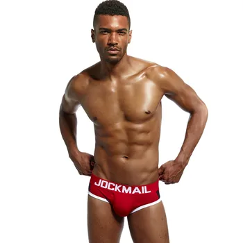 JOCKMAIL Brand Sexy bărbați lenjerie de corp Captusit mens lenjerie intima boxeri Frontal detașabil pad push-up cupa umflatura consolidarea gay lenjerie