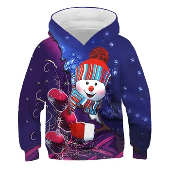 2020 Iarnă Crăciun 3D Băieți Fete Hanorace Moș Crăciun Hanorac cu Gluga Casual Streetwear Toamna și iarna Haine de Moda