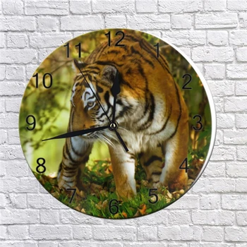 25cm Ceas de Perete Rotund Numeral Cadran Digital Mut tigru Tăcut non-bifarea electronic de perete ceas Baterii Ceasuri.