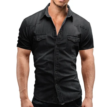 Bărbați Europene și Americane Cămașă din Denim Casual, Marime Tricou Tricouri pentru Bărbați
