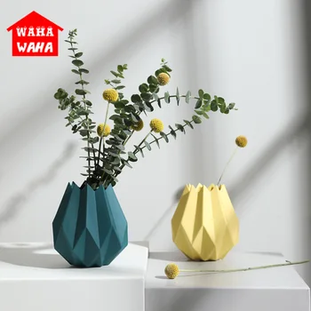Minimalist Modern Ceramica Vaza Origami Mini Vaze, Ghiveci de Flori Vaza Desktop Masă Vaza pentru Decor Nunta Accesorii pentru Decor