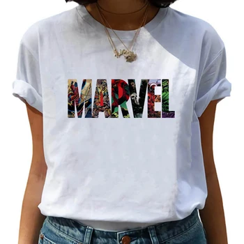 Spider-Man, Iron Man Thanos Tricou de Moda MARVEL Grafice de Top Tee Unisex Harajuku Kawaii Tricou Femei Amuzant de Desene animate Drăguț T-shirt