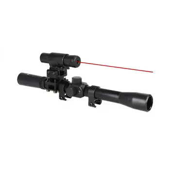 Tactic 4x20 Pușcă Optica domeniul de Aplicare Lunetă cu Punct Roșu Vedere cu Laser și 11mm Feroviar Monteaza