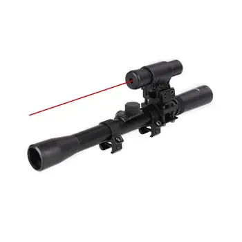 Tactic 4x20 Pușcă Optica domeniul de Aplicare Lunetă cu Punct Roșu Vedere cu Laser și 11mm Feroviar Monteaza