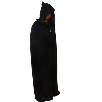 Adult Petrecere De Halloween Cosplay Îmbrăcăminte Neagră Lungă Mantie Cu Glugă Moarte Mare Mantie De Cosplay Moartea Neagră Diavolul Mantie Cosplay