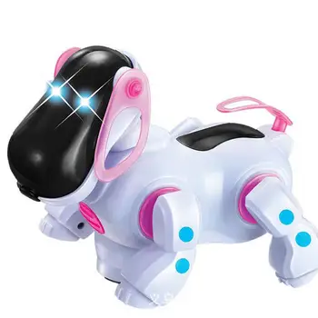 Robot uimitor Câine Muzică Minunată Strălucire Electronic Inteligent Robot de Mers pe jos de Câine Cățeluș Acțiune Jucărie animale de Companie pentru Copii Copilul cu Muzică Ușoară