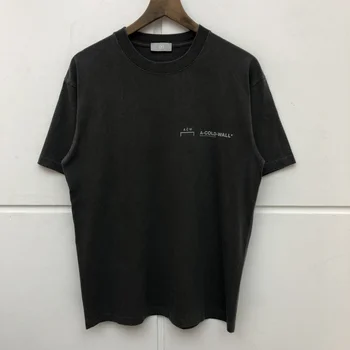 O-RECE-PERETE T Cămașă de Vară de Vară în Stil Stil Casual-Negru Bej-Un Perete Rece ACW Maneci Scurte T Shirt Bumbac