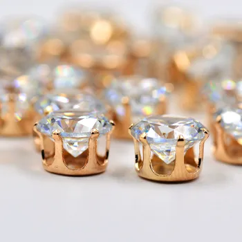 6Mm 8Mm 100buc Cusut Clar Cristale de Zircon Gheara Pietre de Mireasa Rafinat Diamant Aplicatii de Pietre Flatback Strass Pentru Rochie