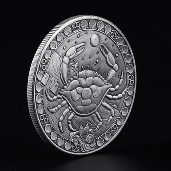 12pcs/lot Douăsprezece Constelații Antic Argint Relief Cancer Monede Comemorative Dragoste Sirena Soare Dumnezeu Monede