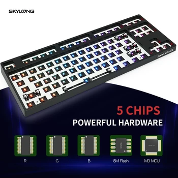 Gk87 hot swappable 80% Personalizat Tastatură Mecanică Kit suport rgb, switch led-uri de tip c are software-ul programabil balck alb caz