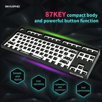 Gk87 hot swappable 80% Personalizat Tastatură Mecanică Kit suport rgb, switch led-uri de tip c are software-ul programabil balck alb caz