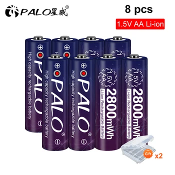 PALO capacitate de 1,5 V 2800mWh AA Baterie li-ion 2800mwh li-polimer cu USB reîncărcabilă litiu AA Încărcător+cablu USB
