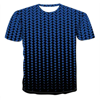 Oameni mari Dimensiuni T-Shirt de Vară 2020 Geometrică Cerc 3D Imprimate de Sus Teuri de Moda O-Gat Maneci Scurte Liber Casual Camasi Barbati
