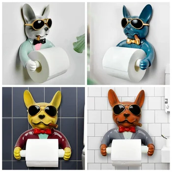Titularul de hârtie igienică, câine imagine toaletă igienic rășină tava gratuit stantare mână de hârtie tavă de hârtie de uz casnic suport prosop rolă