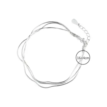 Flyleaf Simplu Multi-strat Lanț de Șarpe Real Argint 925 Bratari Pentru Femei Moda Bijuterii Fine Bratari & Brățări