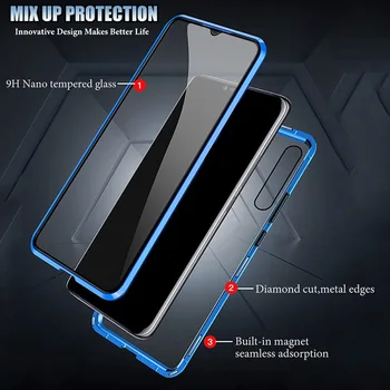Magnetic Cazul în care Telefonul pentru Huawei P40 P30 Pro P30 Lite față-Verso Protectie din Sticla Temperata Cazuri Mate 30 De Onoare 20 8X 9X Capacul din Spate